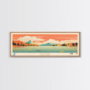 Lake Pepin Minneapolis Framed Canvas Print, Panoramic Wall Art, Midcentury Modern, Pop Art, Bedroom Art, Travel Poster, Lake House Decor