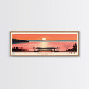 Longview Lake, Missouri Panoramic Wall Art Framed Canvas Print, Midcentury Modern, Pop Art, Home Decor, Travel Poster, Living Room Art