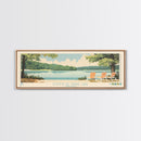 Pomme de Terre Lake, Missouri Framed Canvas Print, Living Room Art, Midcentury Modern, Pop Art, Panoramic Travel Poster, Wall Decor