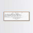 Panoramic San Bernardino City Map, California Art, Map Print, Minimalist Wall Art, Canvas Art, Housewarming Gift, Street Map, Closing Gift