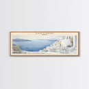 Santorini COUNTRY Travel Poster Print, Framed Canvas Print, COUNTRY Travel Art, Wood Framed Art, Wall Hanging, Home Decor