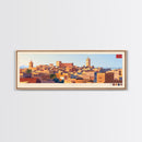 Meknes, Morocco Panoramic Travel Poster Canvas Print, Meknes, Morocco Painting, Morocco Art, Meknes Travel Art, Guest Room Painting