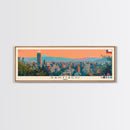 Santiago, Chile Panoramic Canvas Print, Santiago, Chile Painting, Chile Art, Santiago Travel Poster, Travel Art, Vacation Gift