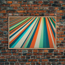 Mid Century Wall Art Canvas Print Teal Orange Olive Green and Brown Decor Large Wall Art for Home Retro Modern Design Light Highway