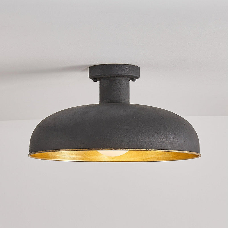 1-Light Industrial Flush Mount Ceiling Light