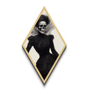 Victorian Skeleton Lady Diamond Shaped Art Gothic Halloween Canvas Art Print Dark Academia Macabre Decor Elegant Skull Portrait