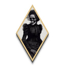 Bone-Chic Portrait Diamond Shaped Art Dark Academia Skeleton Lady Canvas Art Print Gothic Macabre Halloween Wall Hanging