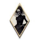 Gothic Widow Diamond Shaped Art Halloween Canvas Embossed Print Skeleton Woman Macabre Victorian Skull Portrait Dark Academia