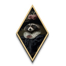 Fancy Victorian Lady Racoon, Canvas Textured Print Or Canvas, Victorian Animal Print Oil Painting, Funny Halloween Decor
