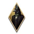 Raven Gentleman in Top Hat Dark Academia Diamond Shaped Art Canvas Embossed Print Victorian Gothic Halloween Decor