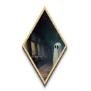 Haunted Arcade Scene with Ghost Diamond Shaped Art Canvas Art Print Retro Eerie Halloween Aesthetic Creepy Ghostcore Artwork
