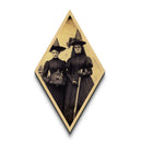 Victorian Witches Sepia Photograph Diamond Shaped Art Canvas Art Print Gothic Halloween Dark Academia Occult Vintage Aesthetic