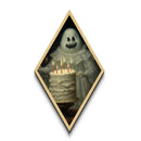 The Ghost And The Cake, Funny Halloween Art, Canvas Textured Print