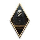 Gothic Victorian Skill Art, Framed Canvas Art Print, Diamond Shaped Halloween Decor