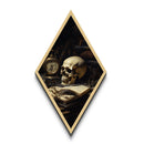 Gothic Victorian Library Oil Painting Print, Diamond Shaped Halloween Decor, Spooky Season Dark Academia Halloween Art