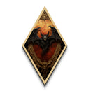 Gothic Bat Victorian Oil Painting Print, Diamond Shaped Art, Halloween Decor, Halloween Wall Art