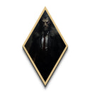 Diamond Shaped Art Werewolf Canvas Art Print, Gothic Horror Monster in Suit, Dark Academia Victorian Halloween Decor for Wall