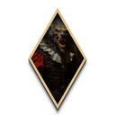 Diamond Shaped Art Vampire Werewolf Aristocrat Canvas Art Print, Victorian Gothic Monster Portrait, Dark Academia Halloween Wall Decor