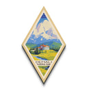 Denali National Park Diamond Shaped Travel Poster Canvas Art Print, Canvas Wall Art, Travel Gift, Alaska Travel Art
