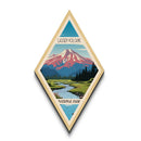 Lassen Volcanic National Park Diamond Shaped Travel Poster Canvas Art Print, Canvas Wall Art, Travel Gift, California Travel Art