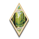 Congaree National Park Diamond Shaped Travel Poster Canvas Art Print, Canvas Wall Art, Travel Gift, South Carolina Travel Art