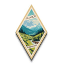 Glacier National Park Diamond Shaped Travel Poster Canvas Art Print, Canvas Wall Art, Travel Gift, Montana Travel Art