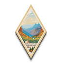 Kings Canyon National Park Diamond Shaped Travel Poster Canvas Art Print, Canvas Wall Art, Travel Gift, California Travel Art