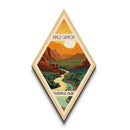 Kings Canyon National Park Diamond Shaped Travel Poster Wall Art Artwork Print, Canvas Wall Art, Travel Gift, California Travel Art