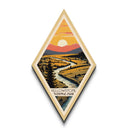 Yellowstone National Park Diamond Shaped Travel Poster Canvas Art Print, Canvas Wall Art, Travel Gift, Idaho Travel Art