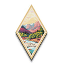 Zion National Park Diamond Shaped Travel Poster Canvas Art Print, Canvas Wall Art, Travel Gift, Utah Travel Art