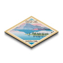 Retro Crater Lake National Park Travel Poster Art Canvas Texture Print, Travel Decor Art, Midcentury Modern Decor Oregon Travel Art