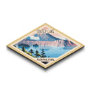 Crater Lake National Park Diamond Shaped Adventure Poster Art Wall Art Art Print, Canvas Wall Art, Travel Gift, Oregon Travel Art