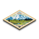 Denali National Park Diamond Shaped Travel Poster Art Canvas Art Print, Canvas Wall Art, Travel Gift, Alaska Travel Art