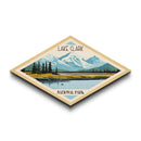 Lake Clark National Park Diamond Shaped Travel Poster Art Canvas Art Print, Canvas Wall Art, Travel Gift, Alaska Travel Art