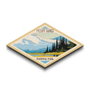 Mount Rainier National Park Diamond Shaped Travel Poster Art Canvas Art Print, Canvas Wall Art, Travel Gift, Washington Travel Art