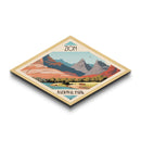 Zion National Park Diamond Shaped Travel Poster Art Canvas Art Print, Canvas Wall Art, Travel Gift, Utah Travel Art