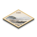 Retro Acadia National Park Travel Poster Canvas Texture Print, Travel Decor, Midcentury Modern Decor Maine Landscape