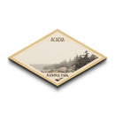 Acadia National Park Diamond Formed Travel Poster Canvas Artwork Print, Canvas Wall Art, Travel Gift, Maine Landscape