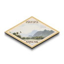 American Samoa National Park Diamond Shaped Travel Poster Canvas Art Print, Canvas Wall Art, Travel Gift, American Samoa Landscape