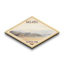 Badlands National Park Diamond Shaped Travel Poster Canvas Art Print, Canvas Wall Art, Travel Gift, South Dakota Landscape