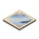 Crater Lake National Park Diamond Shaped Travel Poster Canvas Art Print, Canvas Wall Art, Travel Gift, Oregon Landscape