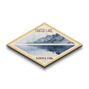 Crater Lake National Park Travel Poster Canvas Texture Print, Travel Decor, Midcentury Modern Retro Decor Oregon Landscape