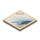 Retro Crater Lake National Park Travel Poster Canvas Texture Print, Travel Decor, Midcentury Modern Decor Oregon Landscape