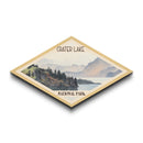 Crater Lake National Park Diamond Formed Travel Poster Canvas Art Print, Canvas Wall Art, Travel Gift, Oregon Landscape