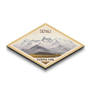 Retro Denali National Park Travel Poster Canvas Texture Print, Travel Decor, Midcentury Modern Decor Alaska Landscape