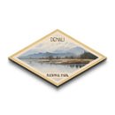 Denali National Park Diamond Shaped Travel Poster Canvas Art Print, Canvas Wall Art, Travel Gift, Alaska Landscape