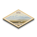Denali National Park Travel Poster Canvas Texture Print, Travel Decor, Midcentury Modern Retro Decor Alaska Landscape