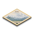 Denali National Park Travel Print Canvas Texture Print, Travel Decor, Midcentury Modern Retro Decor Alaska Landscape