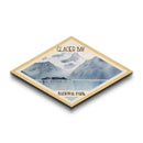 Glacier Bay National Park Diamond Shaped Adventure Poster Canvas Artwork Print, Canvas Wall Art, Travel Gift, Alaska Landscape