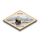 Katmai National Park Diamond Shaped Travel Poster Canvas Art Print, Canvas Wall Art, Travel Gift, Alaska Landscape